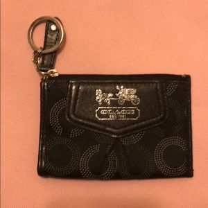 Coach black small zip wallet